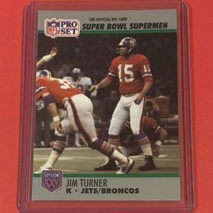 Jim Turner #123 1990 Pro Set [Super Bowl 160] Football Trading Card